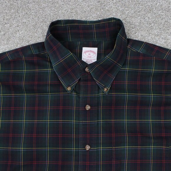 Brooks Brothers 346 Shirt Mens XL Blue/Green/Yellow/Red Non-Iron 100% Cotton L/S - Picture 6 of 13